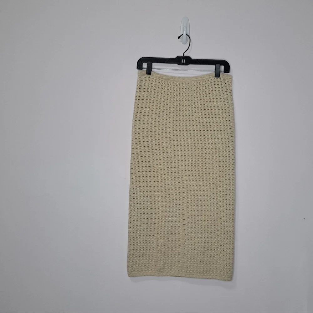 Reformation Max Open Knit Two Piece Set Oatmeal And Black Medium NWOT - Picture 8 of 9